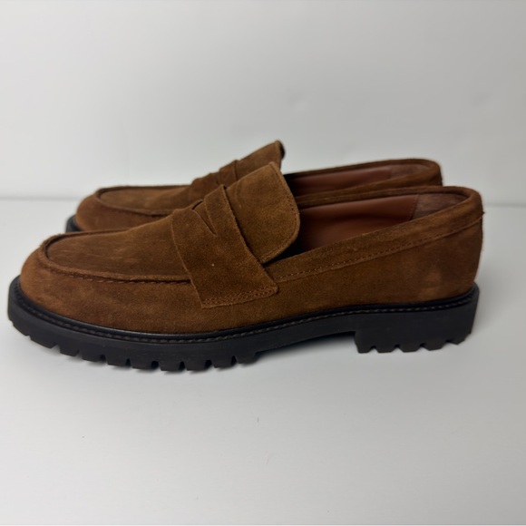 Thursday Women’s Honey Brown Suede Penny Platforms - Picture 3 of 11